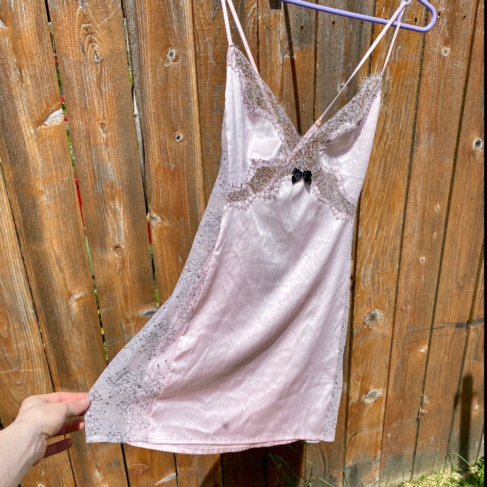 Victoria’s Secret Pink Satin Lace Chemise